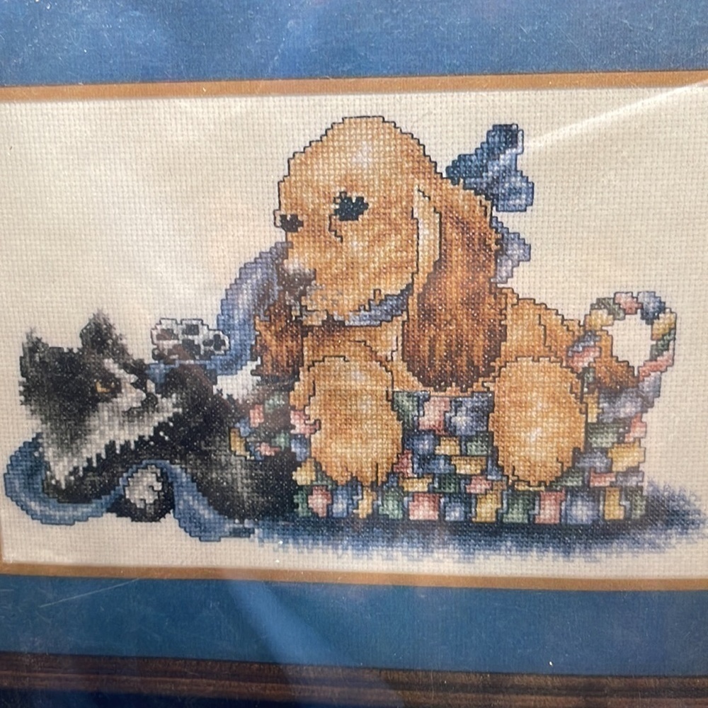 Janlynn Counted Cross Stitch “Little Tease” Puppy and Kitten - Picture 4 of 6